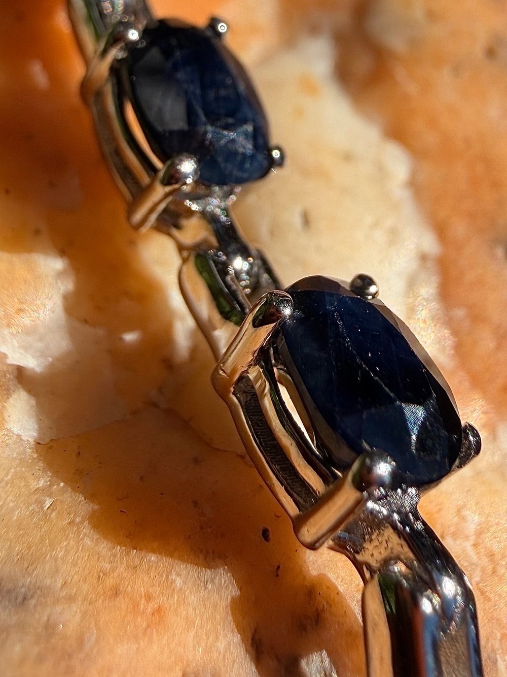 12.65 CTW Black Sapphire Sterling Silver 8” Tennis Bracelet - Picture 9 of 16